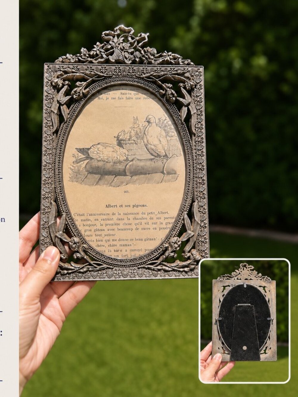 Antique French Engraving “Petit à Petit” in Ornate Silver Frame | Early 1900s